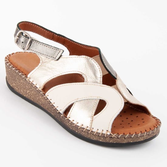 Purapiel Sandale Mit Keilabsatz Leida Beige - Image 2