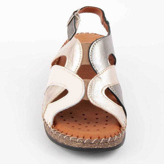 Purapiel Sandale Mit Keilabsatz Leida Beige - Image 3
