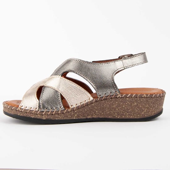 Purapiel Sandale Mit Keilabsatz Leida Beige - Image 4
