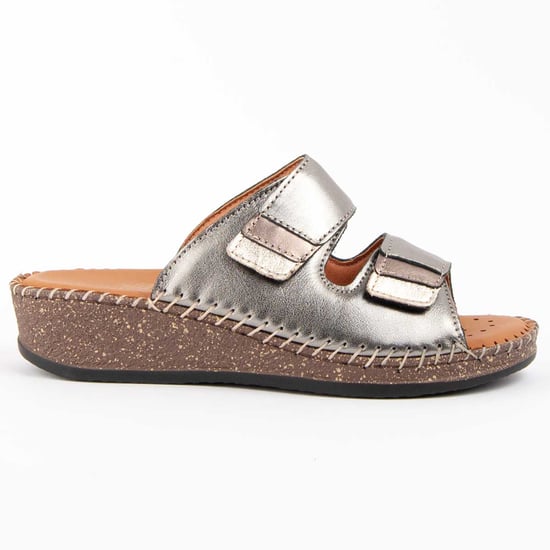 Purapiel Sandale Mit Keilabsatz Leida2 Silber - Image 1