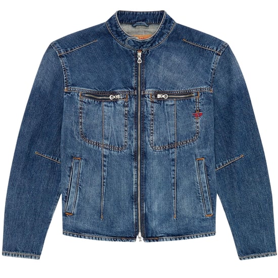 Blaue Jeansjacke mit Diesel-Rückenlogo - Image 1