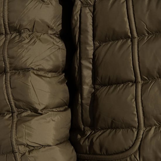 Diesel Plain Khaki Green wattierte Kapuzenjacke - Image 3