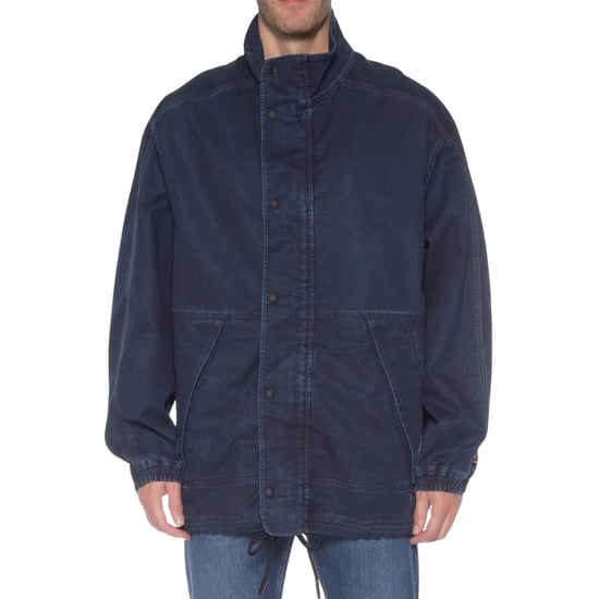 Einfarbige Jogg Jean-Jeansjacke von Diesel in Marineblau - Image 3