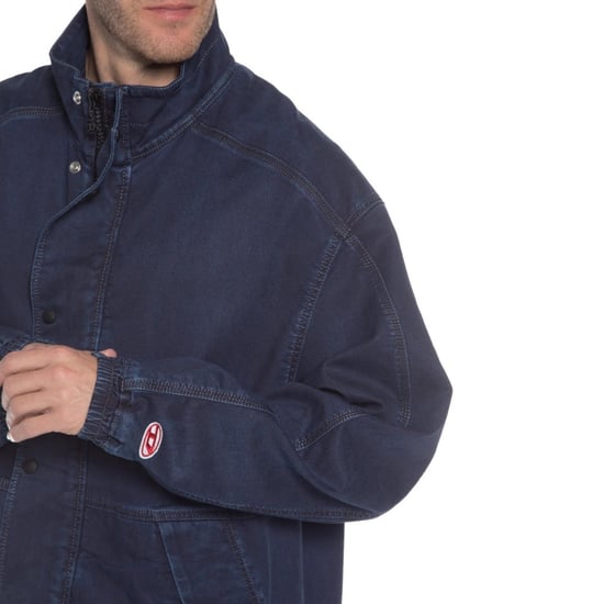 Einfarbige Jogg Jean-Jeansjacke von Diesel in Marineblau - Image 4