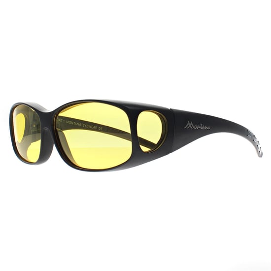 Montana Rectangle Unisex Matte Black Yellow Polarized MFO1 Fit Over Glasses Night Driving Sunglasses - Image 3