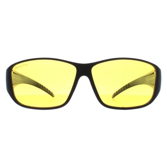 Montana Rectangle Unisex Matte Schwarz Gelb Polarized FO4 Fit Over Glasses Night Driving Sunglasses - Image 1