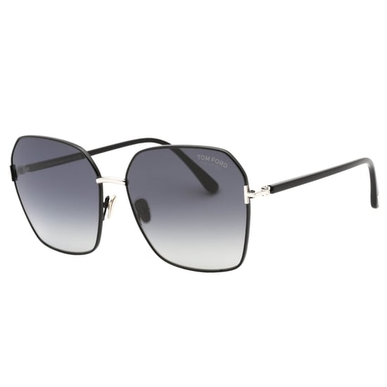 Tom Ford Claudia-02 Sonnenbrille mit rauchpolarisierten Gläsern und glänzendem Schwarz - Image 2