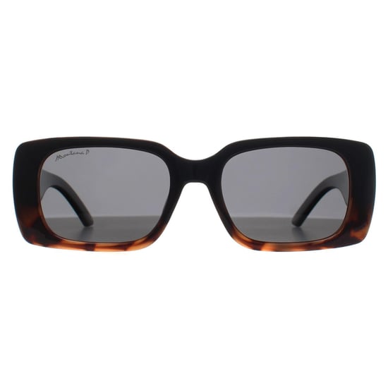 Montana Rectangle Womens Shiny Black Turtle Smoke Polarized MP194 - Image 1