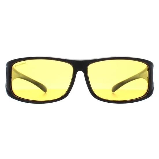 Montana Rectangle Unisex Matte Schwarz Gelb Polarized FO5 Fit Over Glasses Night Driving Sunglasses - Image 1