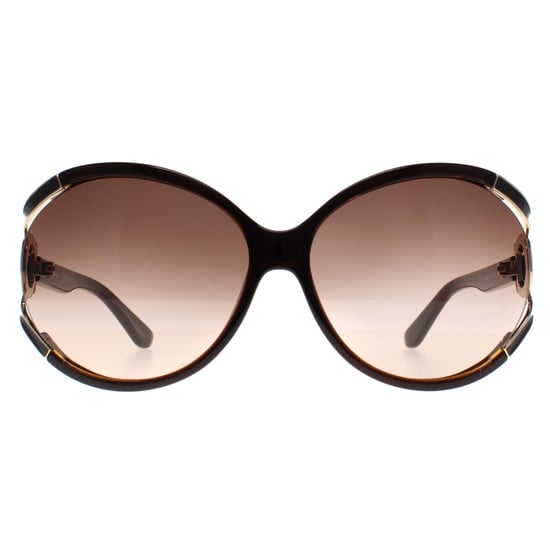 Salvatore Ferragamo Rund Damen Dunkelbraun Braun Grau Gradient SF600S - Image 1