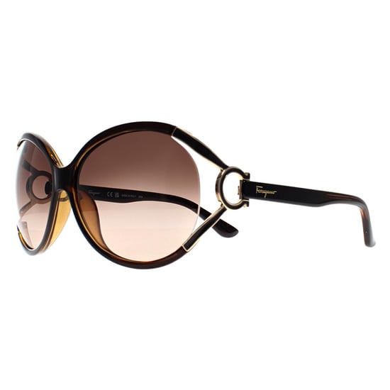Salvatore Ferragamo Rund Damen Dunkelbraun Braun Grau Gradient SF600S - Image 3