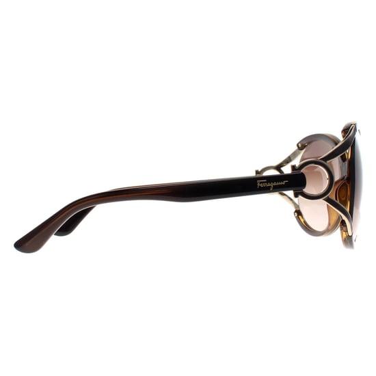 Salvatore Ferragamo Rund Damen Dunkelbraun Braun Grau Gradient SF600S - Image 4