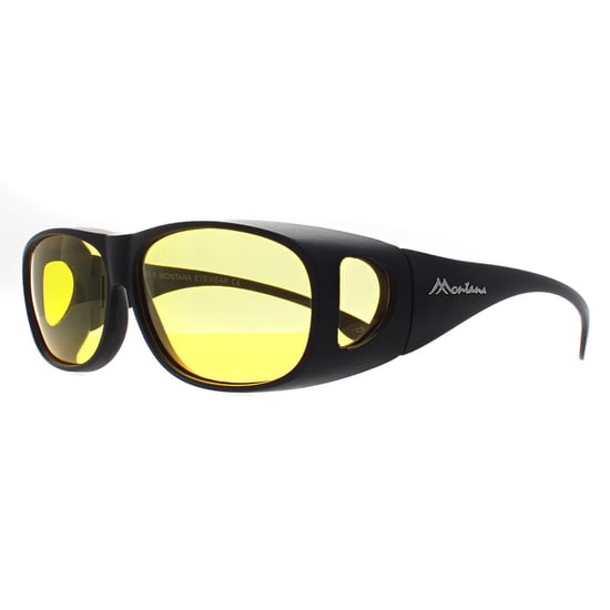 Montana Rectangle Unisex Matte Schwarz Gelb Polarized FO2 Fit Over Glasses Night Driving Sunglasses - Image 3