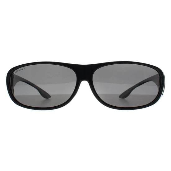 Montana Rectangle Unisex Shiny Black Smoke Polarized FO2 Fit Over Sunglasses Sonnenbrillen - Image 2