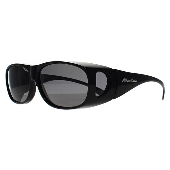 Montana Rectangle Unisex Shiny Black Smoke Polarized FO2 Fit Over Sunglasses Sonnenbrillen - Image 3