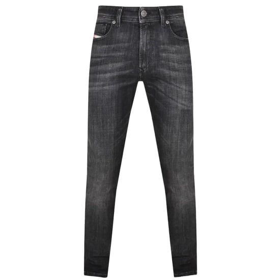 Diesel 1979 Sleenker Jeans aus verblasstem schwarzem Denim - Image 1