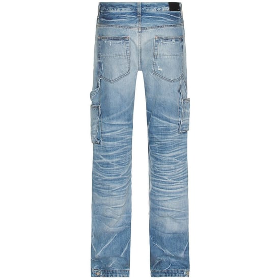 Amiri Straight Fit Carpenter Faded Indigo Blue Jeans - Image 2