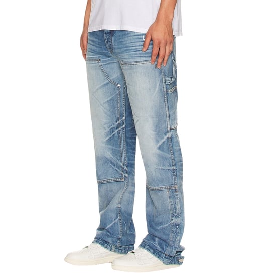 Amiri Straight Fit Carpenter Faded Indigo Blue Jeans - Image 6