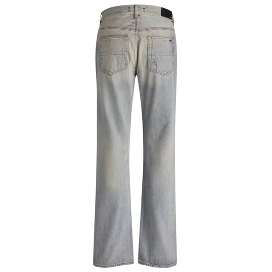 Amiri MA Bar Logo Straight Fit Stone Indigo Blue Denim Jeans - Image 2