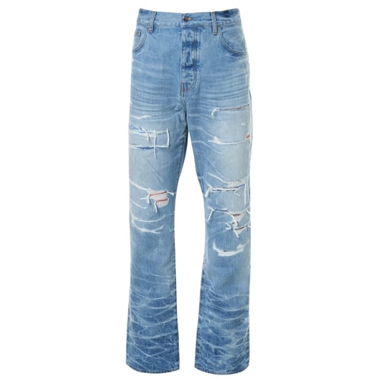 Amiri Aloha Patch Straight Fit Denim-Jeans in verblasstem Indigoblau - Image 1