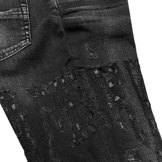 Amiri Slim Fit Distressed Amiri Logo Aged Black Denim-Jeans - Image 3