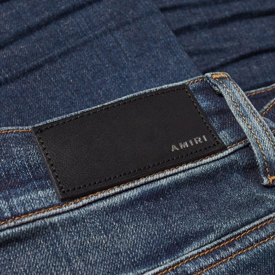 Amiri Slim Fit Slash Deep Classic Blue Denim Jeans - Image 5