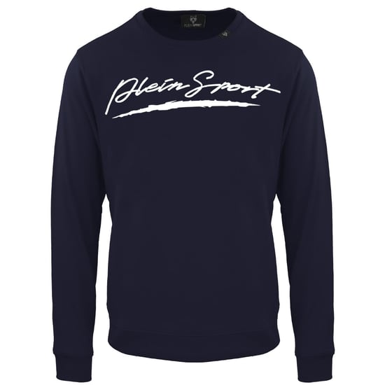 Plein Sport Sweatshirt in Marineblau mit großem Signature-Logo - Image 1