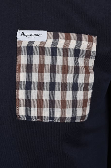 Aquascutum Ikonisches Pocket Rundhals-Sweatshirt Navy - Image 4