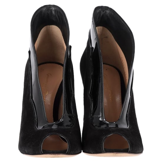 Gianvito Rossi Vamp Peep-Toe Stiefeletten aus schwarzem Wildleder und Leder - Image 2