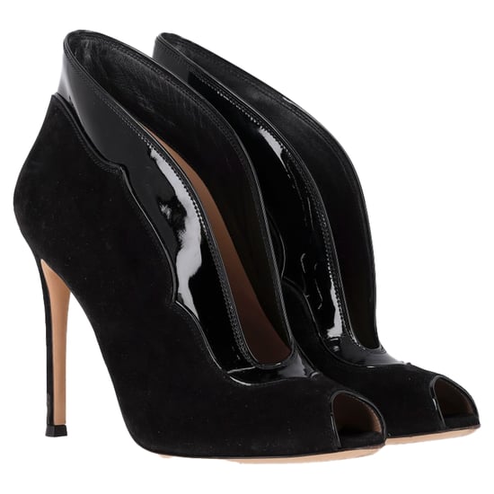 Gianvito Rossi Vamp Peep-Toe Stiefeletten aus schwarzem Wildleder und Leder - Image 4