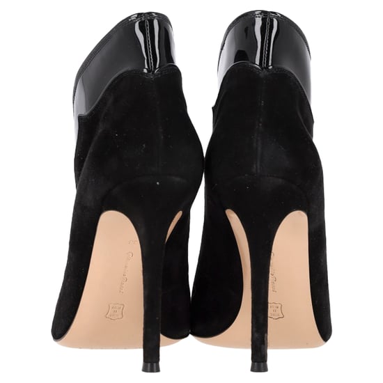Gianvito Rossi Vamp Peep-Toe Stiefeletten aus schwarzem Wildleder und Leder - Image 5
