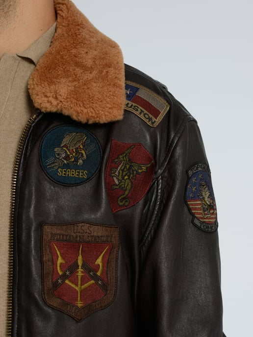 Top Gun Lederjacke TG2023004 mit Lammfellkragen - Image 2
