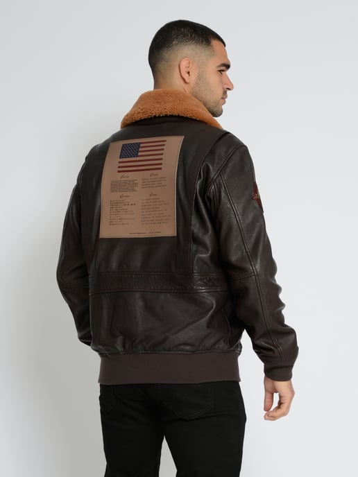 Top Gun Lederjacke TG2023004 mit Lammfellkragen - Image 4