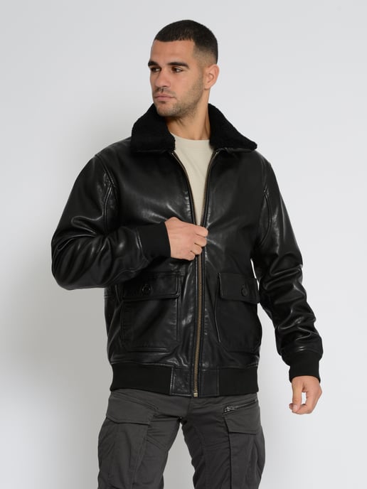 Top Gun Lederjacke TG2023002 mit Lammfellkragen - Image 2