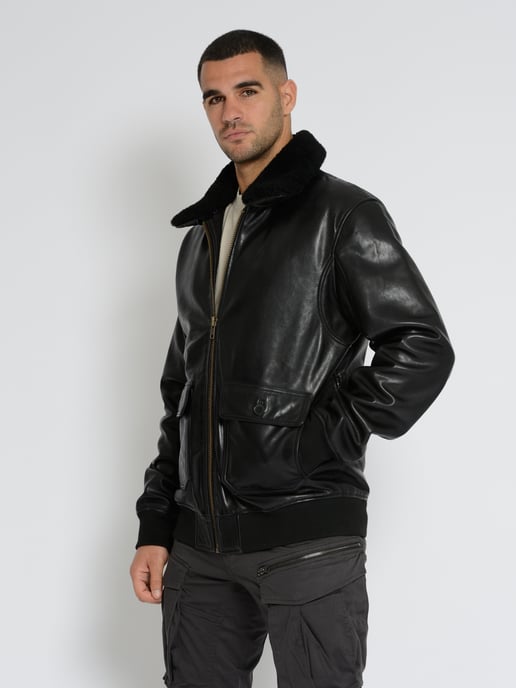 Top Gun Lederjacke TG2023002 mit Lammfellkragen - Image 3