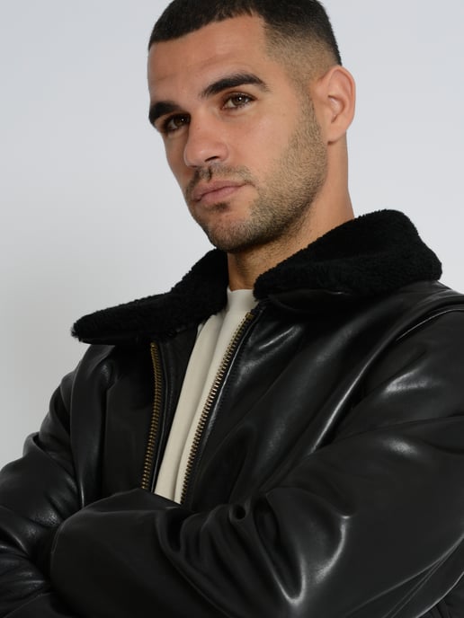 Top Gun Lederjacke TG2023002 mit Lammfellkragen - Image 4