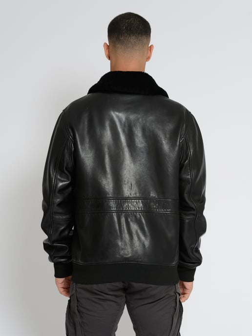 Top Gun Lederjacke TG2023002 mit Lammfellkragen - Image 5