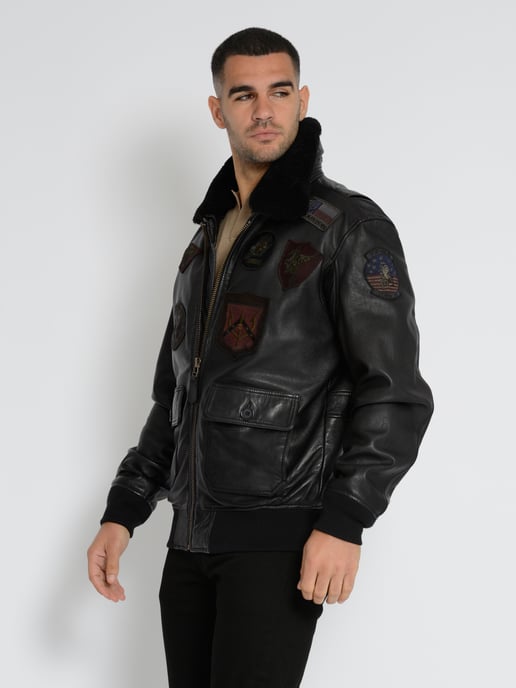 Top Gun Lederjacke TG2023004 mit Lammfellkragen - Image 2