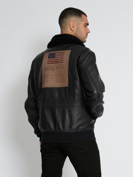 Top Gun Lederjacke TG2023004 mit Lammfellkragen - Image 3