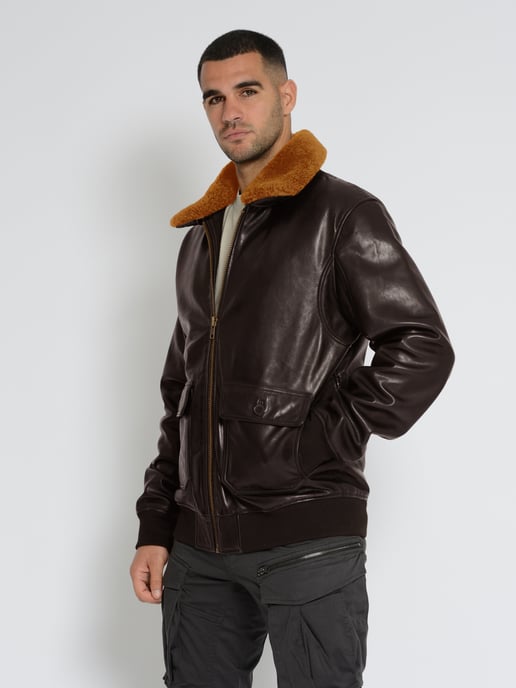 Top Gun Lederjacke TG2023002 mit Lammfellkragen - Image 3