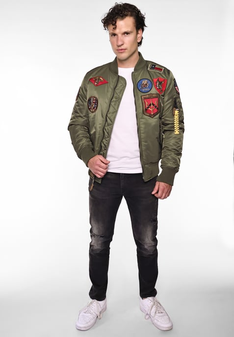 Top Gun Bomberjacke im Pilotenstil mit Patches TG20191053 - Image 5