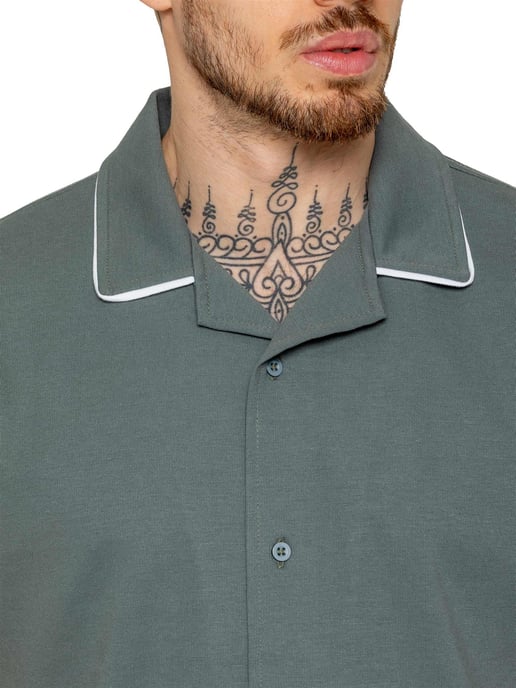 Enzo | Herren Kurzarm-Piping-Hemd - Image 2