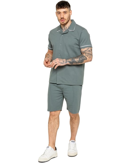 Enzo | Herren Kurzarm-Piping-Hemd - Image 3