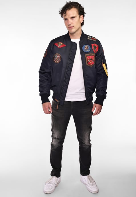 Top Gun Bomberjacke im Pilotenstil mit Patches TG20191053 - Image 5