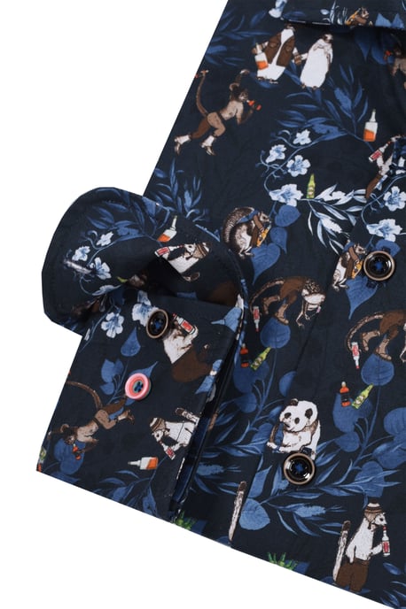 R2 Animal Print Shirt Navy - Image 3