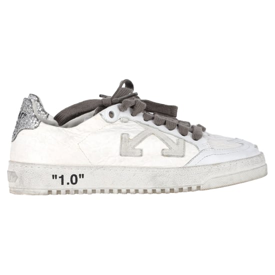 Off-White 2.0 Glitzerdetails Schnürung Low-Top Sneaker aus weißem Leder - Image 1