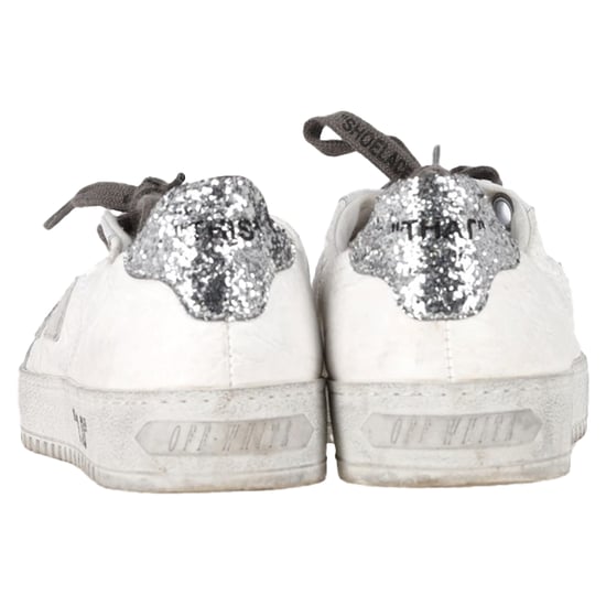 Off-White 2.0 Glitzerdetails Schnürung Low-Top Sneaker aus weißem Leder - Image 5