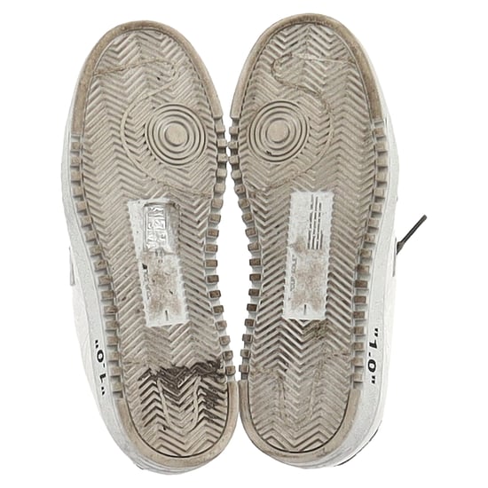 Off-White 2.0 Glitzerdetails Schnürung Low-Top Sneaker aus weißem Leder - Image 6