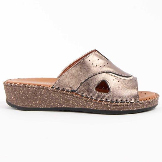 Purapiel Sandale Mit Keilabsatz Leida3 Bronze - Image 1