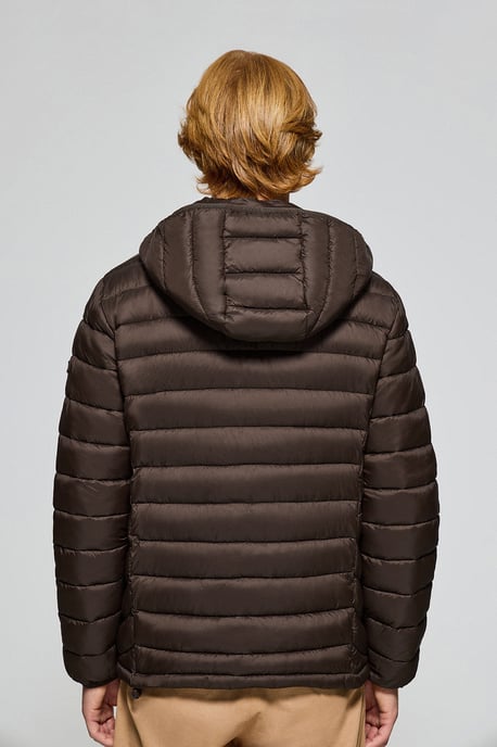 Ultraleichte Jacke Corey braun mit abnehmbarer Kapuze und PC Stickerei - Image 3